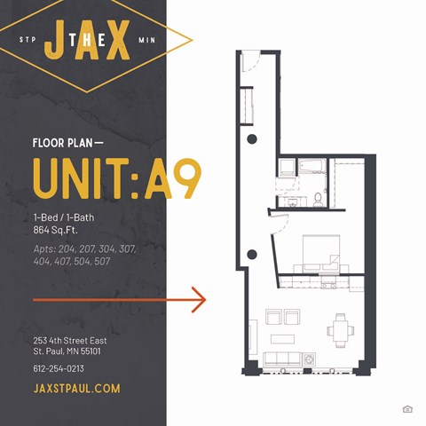a floor plan of unit a9